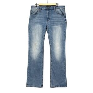 Seeded & Sewn Isaac Regular Boot Cut Jeans Mens 34W 32L Light Wash Denim